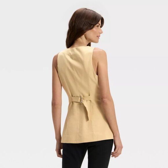 NWT Women's Linen Blend Vest - A New Day™ Sz L - Picture 3 of 3